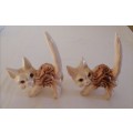 Pair of Sylvac Scaredy Cat Figurines