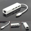 Type C to USB HUB With RJ45 Lan Adapter For Macbook Laptop PC