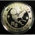 1994 Silver  R2 WORLD CUP SOCCER-1 OZ SILVER PROOF-IN BOX AS ISSUED!!