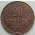 German East Africa 20 Heller 1916T