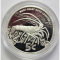 2016  Silver 1/4 Ounce Natura West Coast Rock Lobster 5 Cents Proof