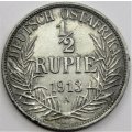 1913A German East Africa 1/2 Rupie