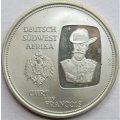 Deutsch Sudwest Afrika 100 Years 1890-1990 Windhoek Commemorative Silver Medallion 25 grams 900 Silv