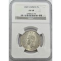 1943 Union of South Africa 2  Shillings NGC Graded AU58