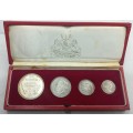 1966 Lesotho 4 coin Silver Proof set in original Box of issue with COA