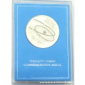 Solid Sterling Silver Halleys Comet Commemorative Medal in original capsule of issue