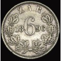 1896 ZAR  6 Pence