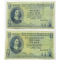 Pair of G.Rissik R2 Notes with both ENG/AFR and AFR/ENG
