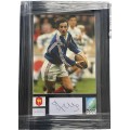 Rugby Frame Signed by French Rugby Legend Phillipe Sella