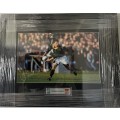 Springbok Rugby Frame Signed by Hennie le Roux