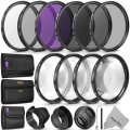 58MM Complete Lens Filter Accessory Kit (UV, CPL, FLD, ND2, ND4, ND8 and Macro Lens Set) for Canon E