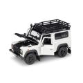 Welly  NEX 1:24 Land Rover Defender w/ Roof Rack & Snorkel  White/Black