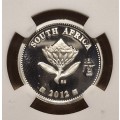 2012 Flypress 2.5 Cent NGC MS 68 , Gautrain, Durban Coin Show Mint Mark