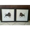 Inna Panasenko Limited edition Framed Bull Art prints Set (La Corrida Ii and IV)