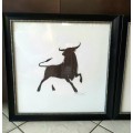 Inna Panasenko Limited Edition Framed Bull Art prints Set (La Corrida I and Iii)