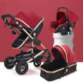 Belecoo Baby Pram Stroller - 3 Function Foldable Baby Pram with Car Seat- MAROON RED