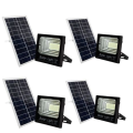 200W LED Solar Flood Light with Remote - Pack of 4