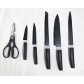 7 Piece Vanadium Stainless Steel Knife Scissor & Holder with Sharpener Set