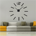Modern DIY Large  3D Wall Clock (Home Decor) Silver