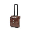 Hazlo PU Leather Trolley-Rolling Briefcase Laptop Cabin Travel Bag - Brown