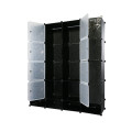 Large DIY Cubical Wardrobe Closet Cupboard with Shoe Compartment - Black