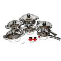 Mafy Salina 16 Pcs Mushroom Edge Stainless Steel Cookware Set - 7 Layer Capsuled Bottom & Thermostat