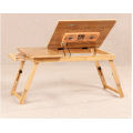 Bamboo Adjustable Laptop Tray Table with 2 Cooling Fans  [Second Hand]