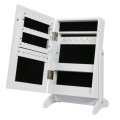 Tabletop Mirrored Jewellery Storage Cabinet - White