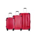 3 Piece ABS+PC Hard Luggage Trolley Bag Set (Small, Medium, Large) - Red  [Second Hand]