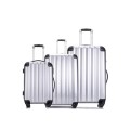 3 Piece ABS+PC Hard Luggage Trolley Bag Set (Small, Medium, Large) - Black