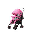 Baneen Baby Stroller Pram with Lift Up Foot Rest, Shopping Basket, Multi-position Backrest - Pink
