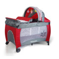 Baby Cot Crib with Diaper Changer, Net, Toys, Canopy, Wheels - Red [Second Hand]