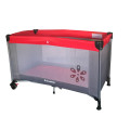 Folding Baby Crib Cot with Wheels (Playpen) - Red [Second hand]