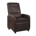 Fold Back Recliner Couch Sofa Chair (Brown)