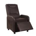 Fold Back Recliner Couch Sofa Chair (Brown)