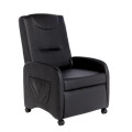 Fold Back Recliner Couch Sofa Chair - 1 Seater (Faux Leather) - Black  [SECOND HAND]