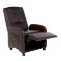 Fold Back Recliner Couch Sofa Chair - 1 Seater (Faux Leather) - Black
