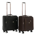 Faux Leather Trolley Briefcase Laptop Travel Cabin Luggage Bag (Black)
