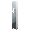 Hazlo Floor Standing Mirrored Bathroom Cabinet with 6 Shelves - White