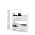 Two Compartment Shoe Storage Cabinet With 3 Display Shelves - Full White [Second Hand]