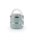 3 Layers Insulated Stainless Steel Lunch Box Food Container with Lock Clip - Blue