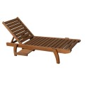 Wooden Outdoor Sun Pool Lounger Beach Chair with Pull out Tray (Solid wood) (Please Read)