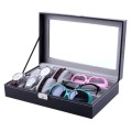 Hazlo PU Leather Jewellery Watch Sunglasses Storage Display Case Box - 9 Grid Compartment