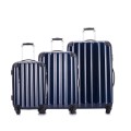 Hazlo 3 Piece ABS+PC Hard Luggage Trolley Bag Set (Small, Medium, Large) - Silver