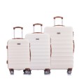 Hazlo 3 Piece Trolley ABS Hard Luggage Bag Set (Small, Medium, Large) - Blue