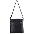 Faux Leather Shoulder Sling Bag - Black