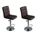 Hazlo Modern Adjustable Swivel Faux Leather Kitchen Bar Stool Chair (Set of 2)