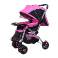 Baby Stroller Pram with Lift Up Foot Rest and Multi-position Reclining Backrest - Large - PINK
