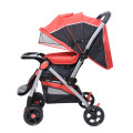 Baby Stroller Pram with Lift Up Foot Rest and Multi-position Reclining Backrest - Large - RED