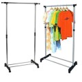 Single Layer Cloths Hanging Rail Rack with Wheels